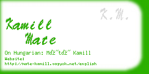 kamill mate business card